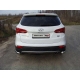 Защита заднего бампера уголки 75х42 мм ТСС для Hyundai Santa Fe 2012-2015