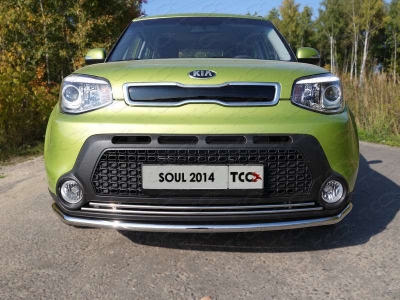Накладка решётки радиатора нижняя 16 мм ТСС для Kia Soul 2014-2016
