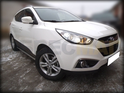 Пороги труба 60 мм Технотек для Hyundai ix-35 2010-2015