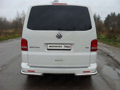 Защита заднего бампера уголки 60 мм ТСС для Volkswagen Multivan/Caravelle 2009-2015
