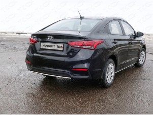 Защита заднего бампера 25 мм для Hyundai Solaris № HYUNSOL17-23