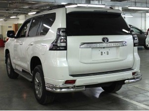 Защита заднего бампера "уголки" d-76+43 для Toyota Land Cruiser Prado 150 STYLE 2019 – н.в. LCPR19_3.1S