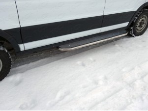 Порог с площадкой правый нержавеющий лист укороченный 42 мм для Ford Transit № FORTRAN16-10